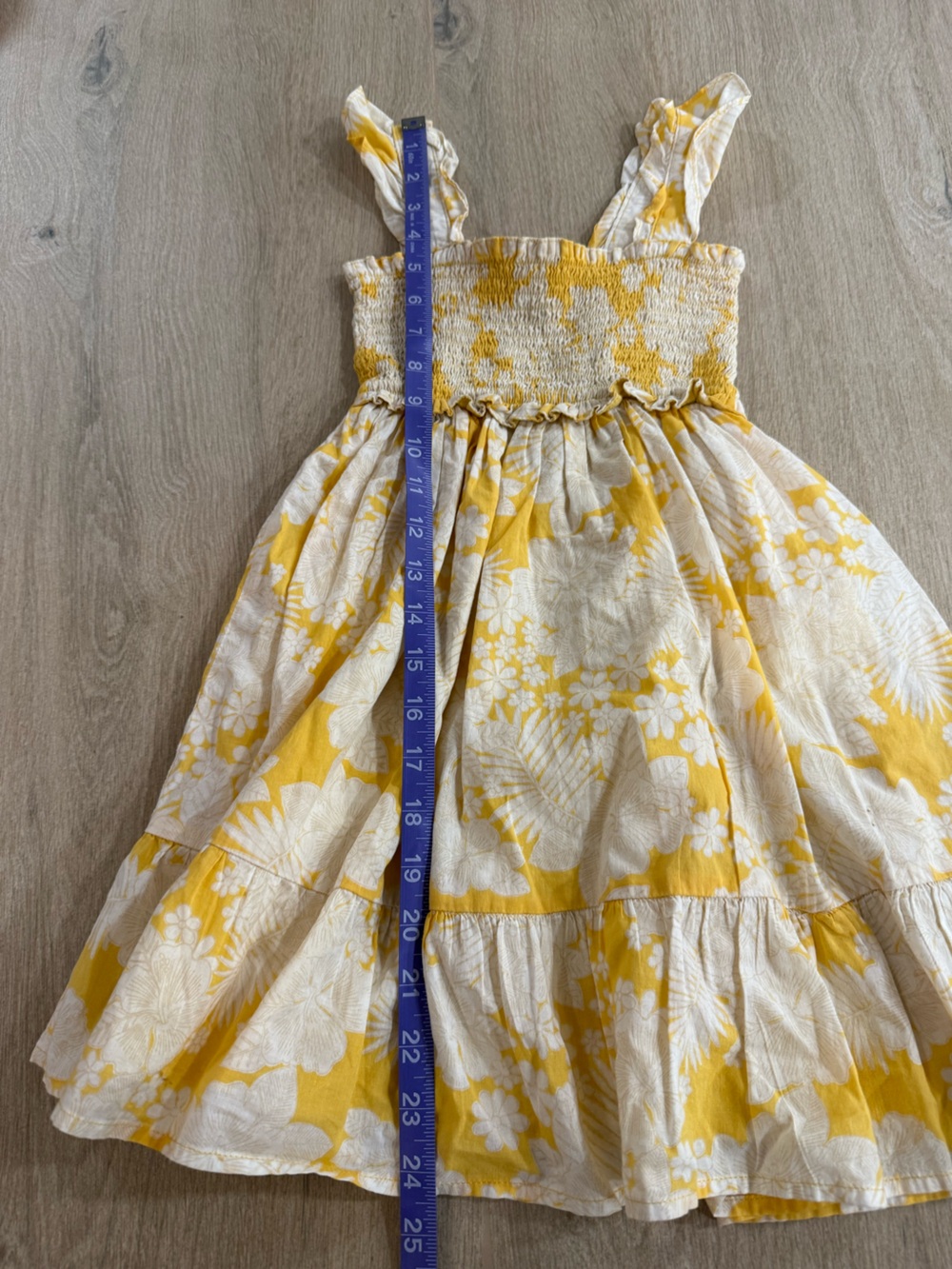 Janie and Jack Emily Floral Smocked Sundress Yellow White Sunshine Preppy Size 4 - Picture 9 of 10